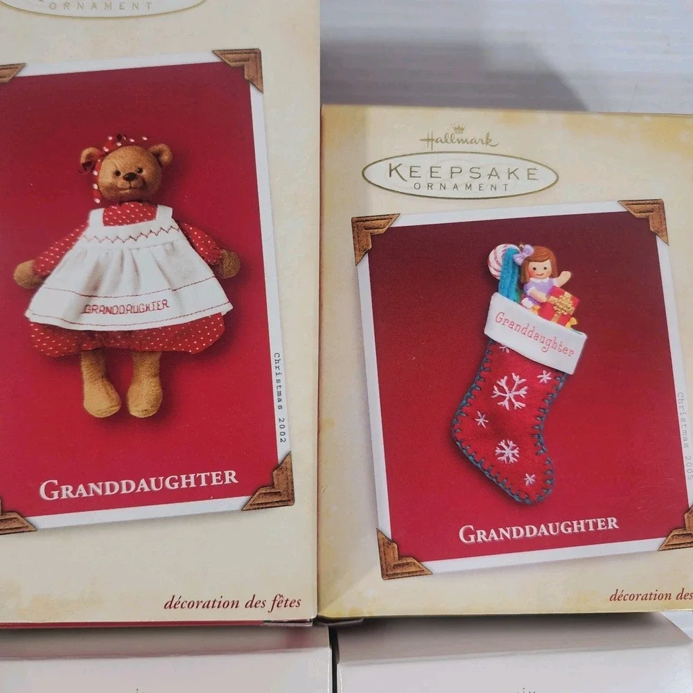 Lot Hallmark Keepsake Christmas Ornaments Granddaughter Vintage Memories Nostalg